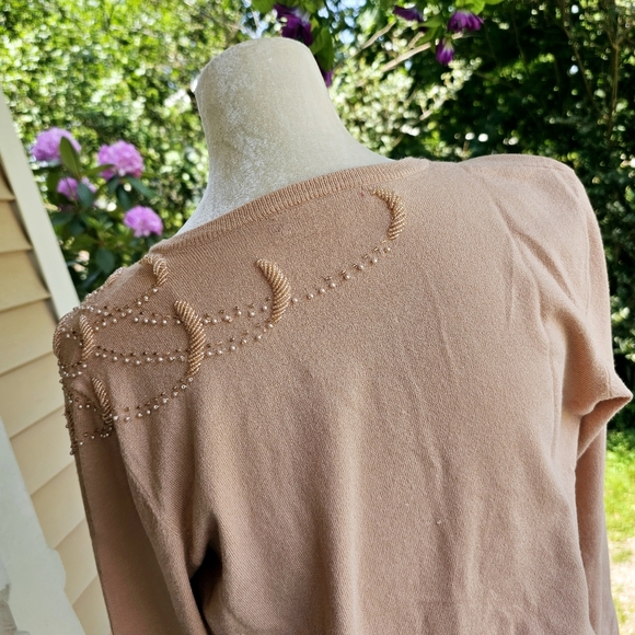 Anne Klein Beaded Cardigan Sweater - Picture 3 of 9